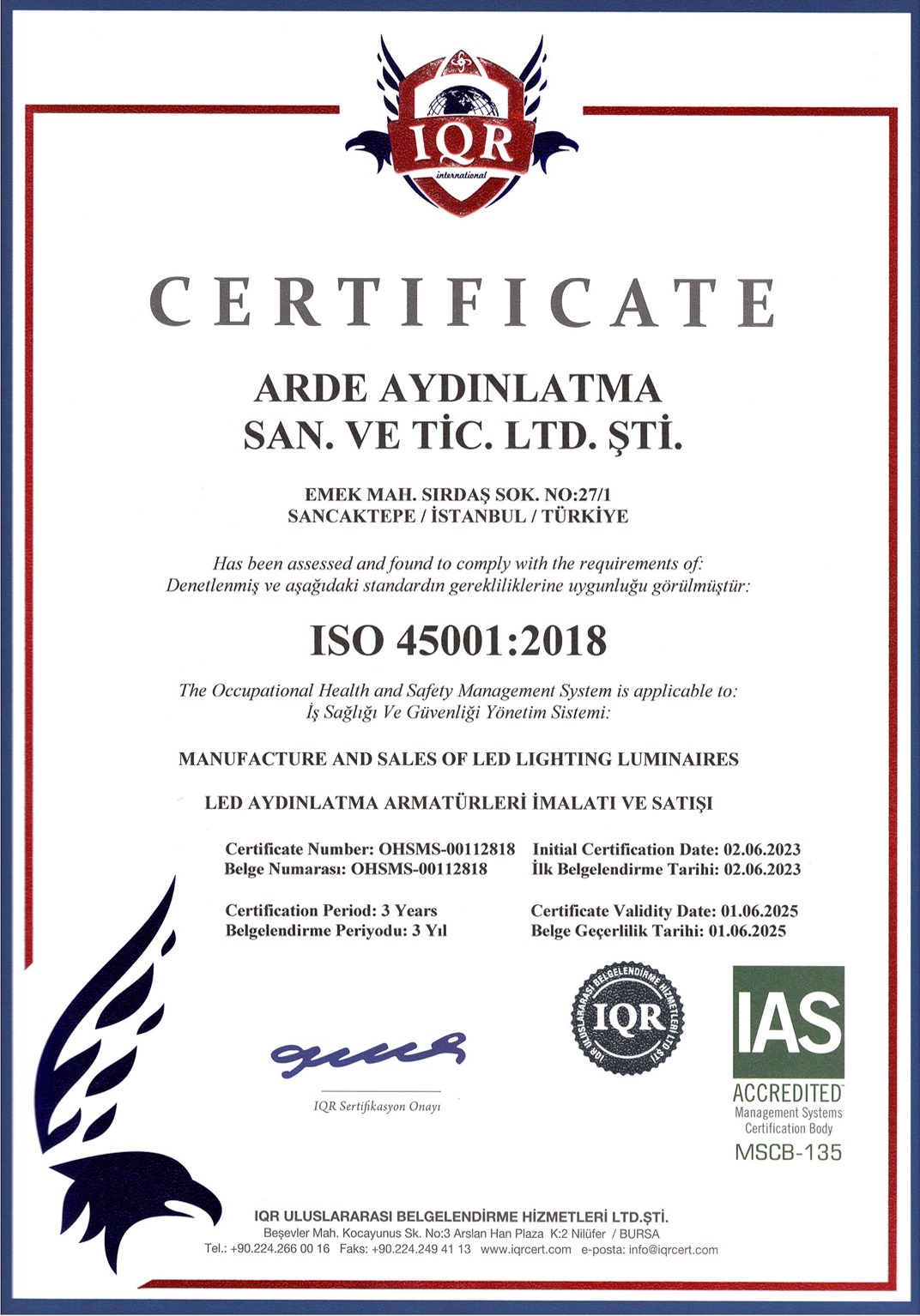 ISO-45001 Certificate