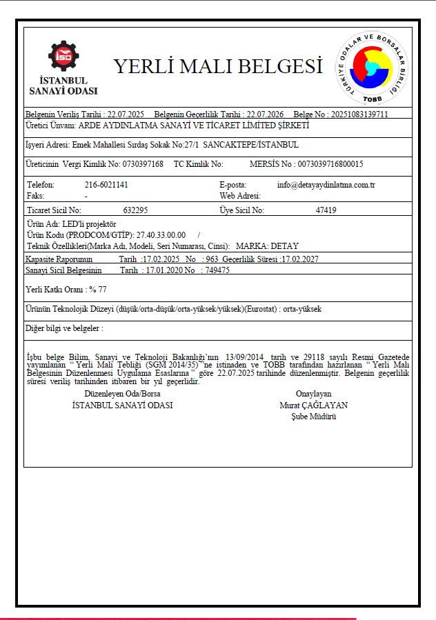 Yerli Malı - Projektör